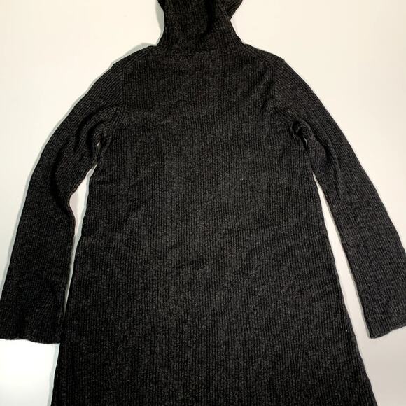 Madewell Gray XS Turtleneck Alpaca Wool Blend Ribbed Bell Sleeve Sweater Dress - Picture 4 of 9